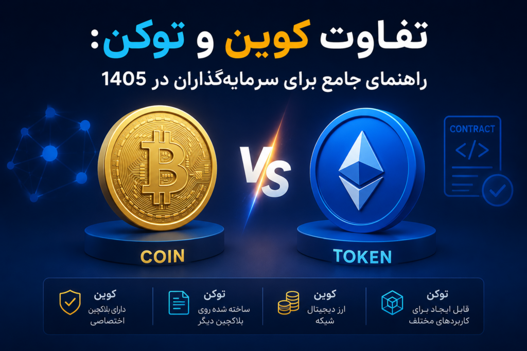 تفاوت کوین و توکن: راهنمای جامع برای سرمایه‌گذاران در 1405