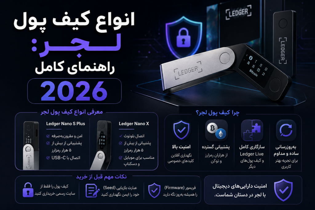 انواع کیف پول لجر: راهنمای کامل 2026